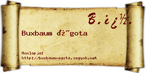 Buxbaum Ágota névjegykártya