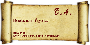Buxbaum Ágota névjegykártya
