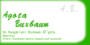 agota buxbaum business card